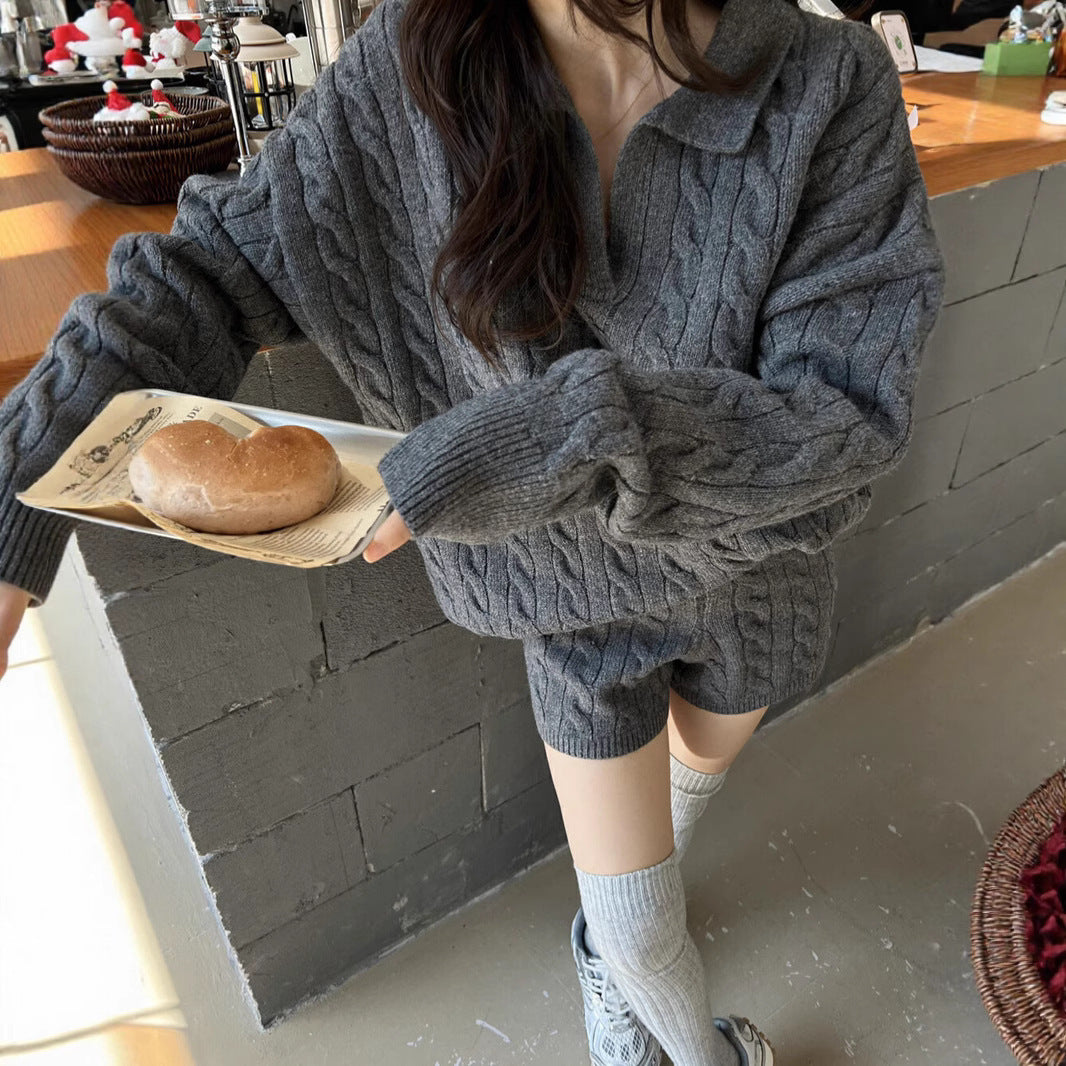 Klassisches Wollkleid Oversized Lockenmuster