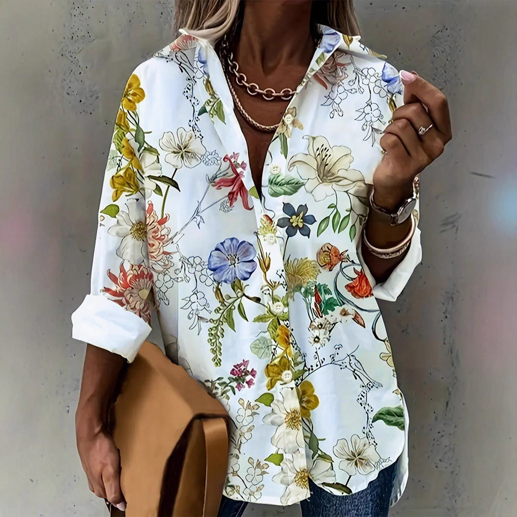 Damenbluse Elegant Floralmuster Bequem - IdealeKleiden