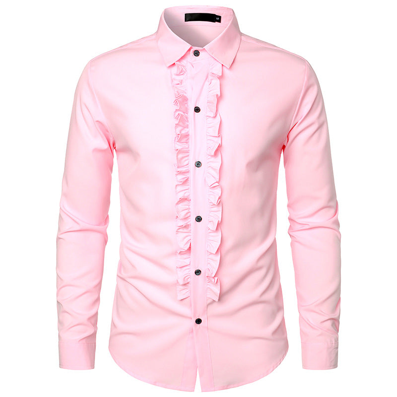 Herren Hemd Elegant Rüschen Design