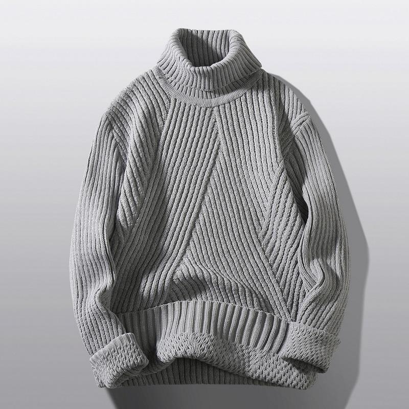 Damen Rollkragen Pullover Grobstrick Warm Elegantes Design