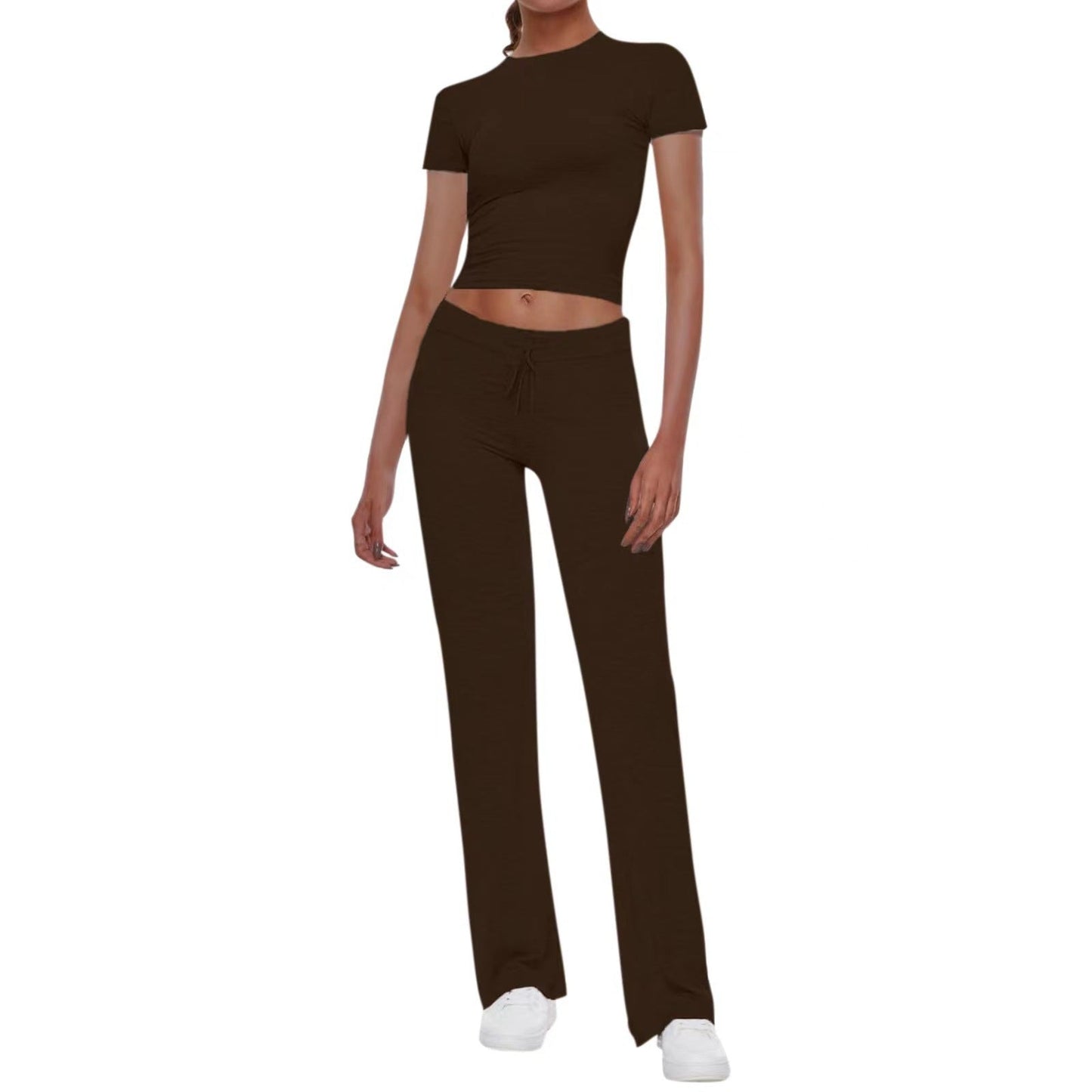 Damen Sport Set Crop Top und Jogger Hosen