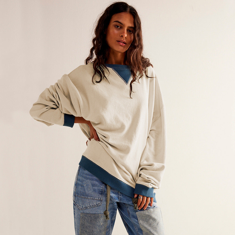Damen Sweatshirt Oversized Weich Modern