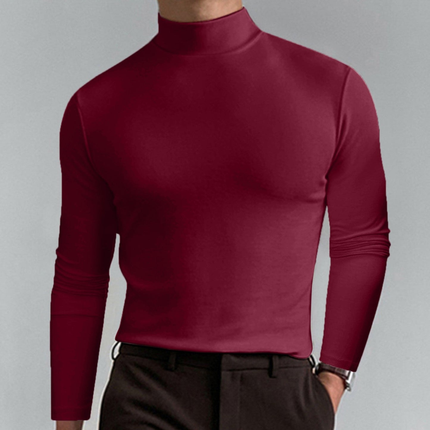 Herren Rollkragenpullover Fein Baumwolle Elegantes Design