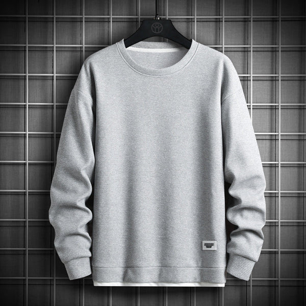 Waffel-Strick Pullover Rundhals Weich