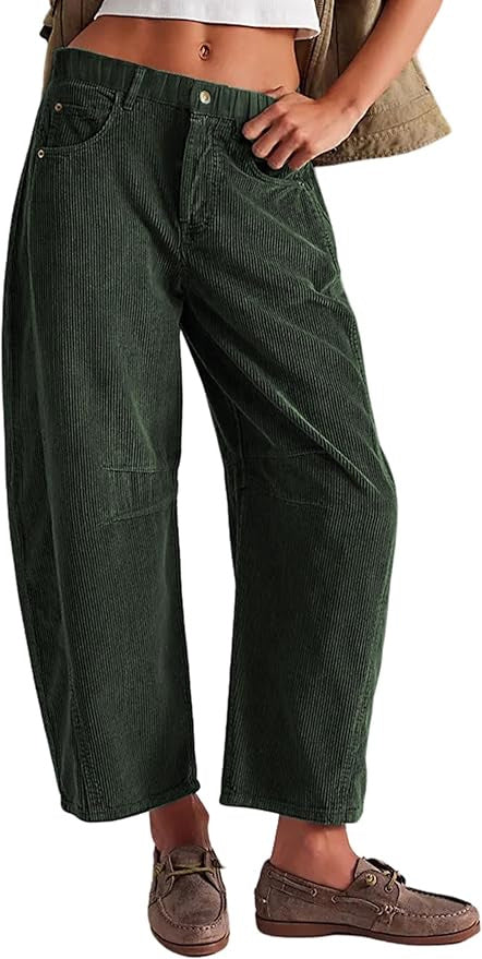 Damen Palazzo-Hosen Bequem und Stylisch Mit Seiten-Taschen