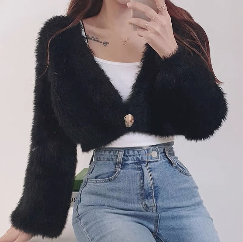 Damen Bolerojacke Weich Flauschig Trendig