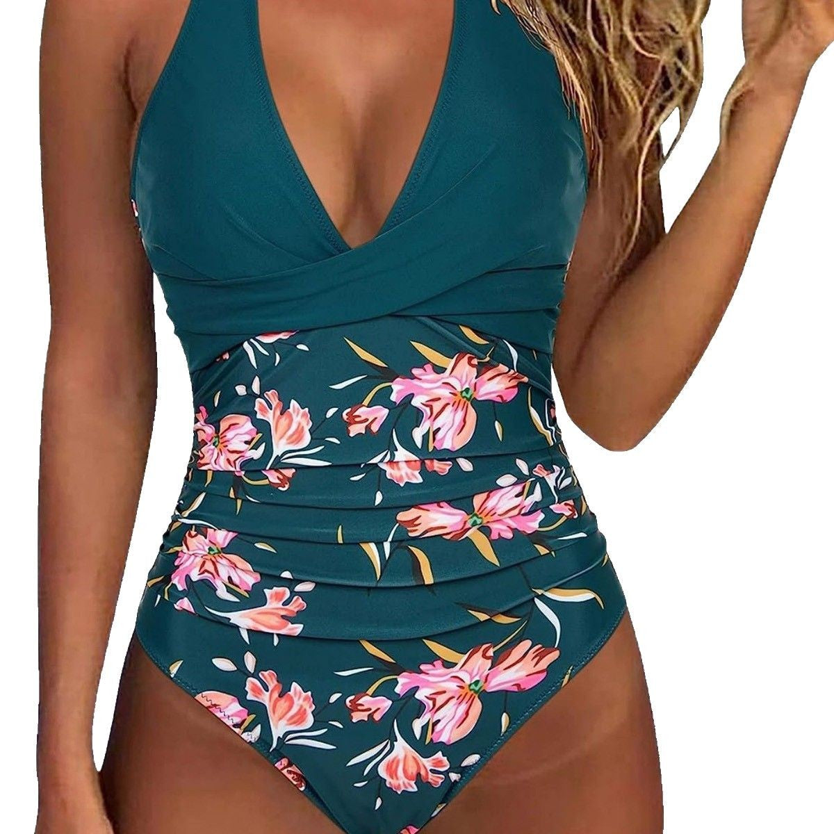 Sommer Badeanzug Damen Blumenmuster