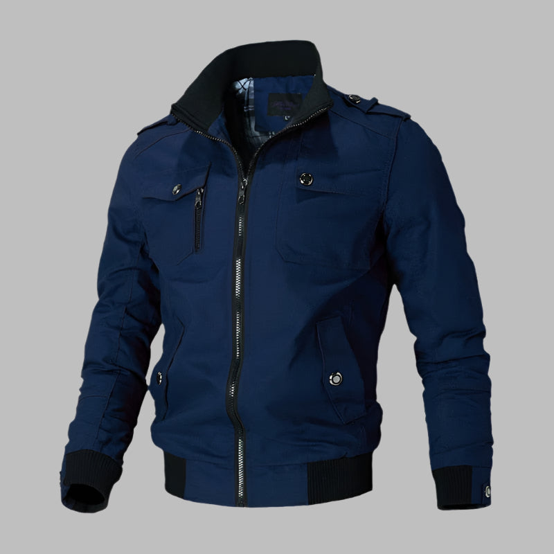 Bequeme Bomberjacke Baumwolle Relaxed Fit Reißverschluss