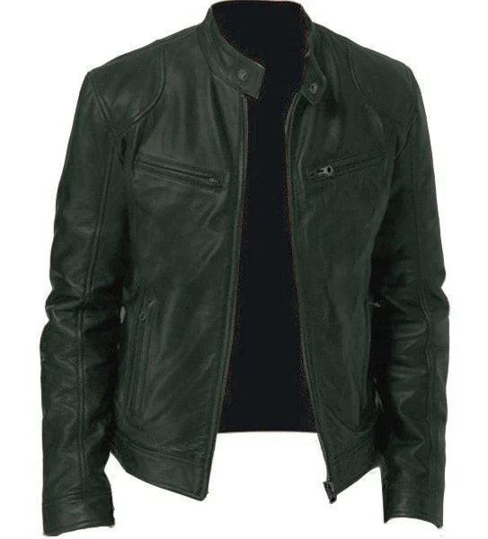 Herren Lederjacke Winddicht Elegant