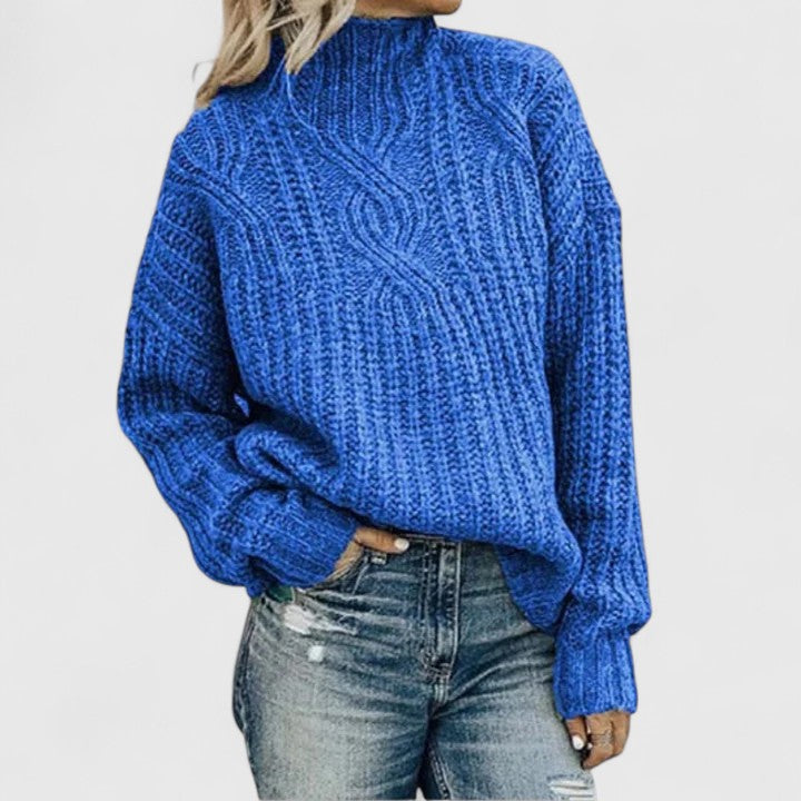 Damen Winterpullover Langarm Gerippt Modern
