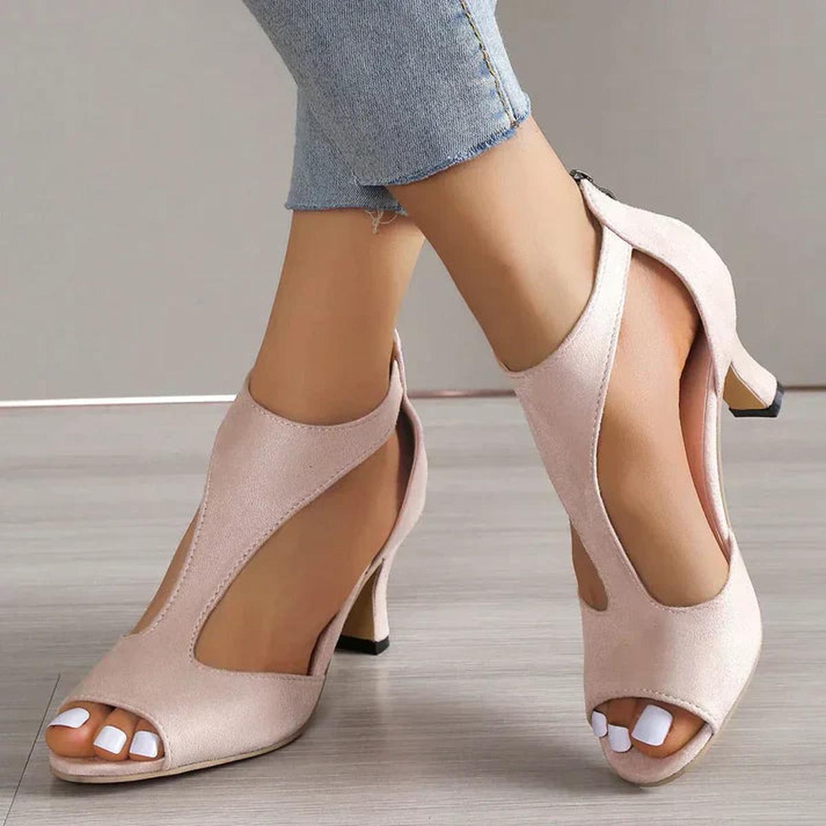 Damen Sandalen Offener Zehenbereich Hochabsatz