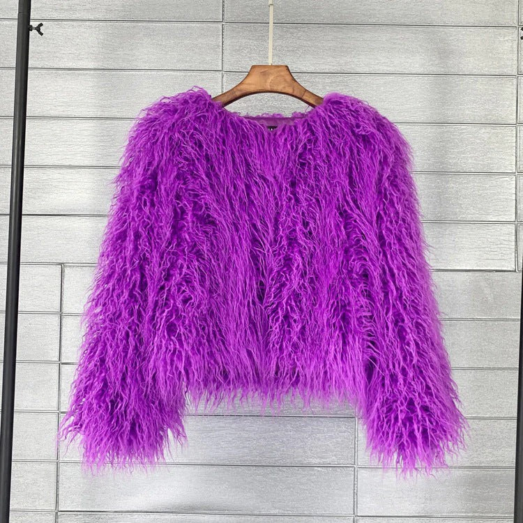 Damen Winterjacke Weich Flauschig Elegant