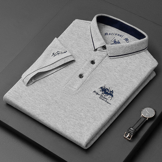 Herren Polo Leinen Hemd Kurzarm