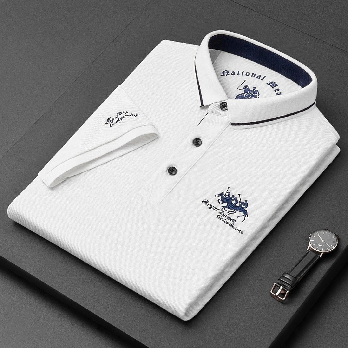 Herren Poloshirt Klassisch Knopfleiste