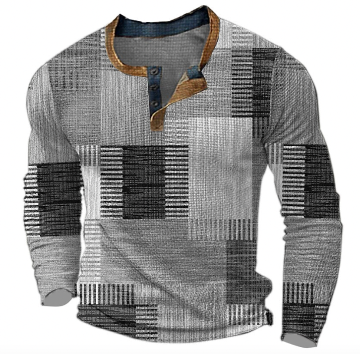 Herren Pullover Langarm HalbkNOPF