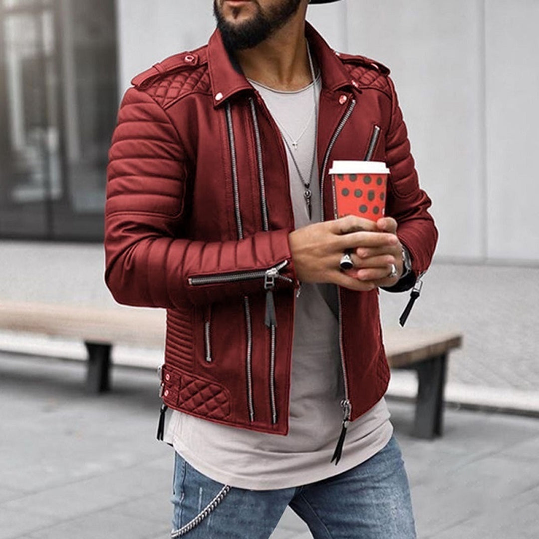Stilvolle Lederjacke Herren Slim Fit