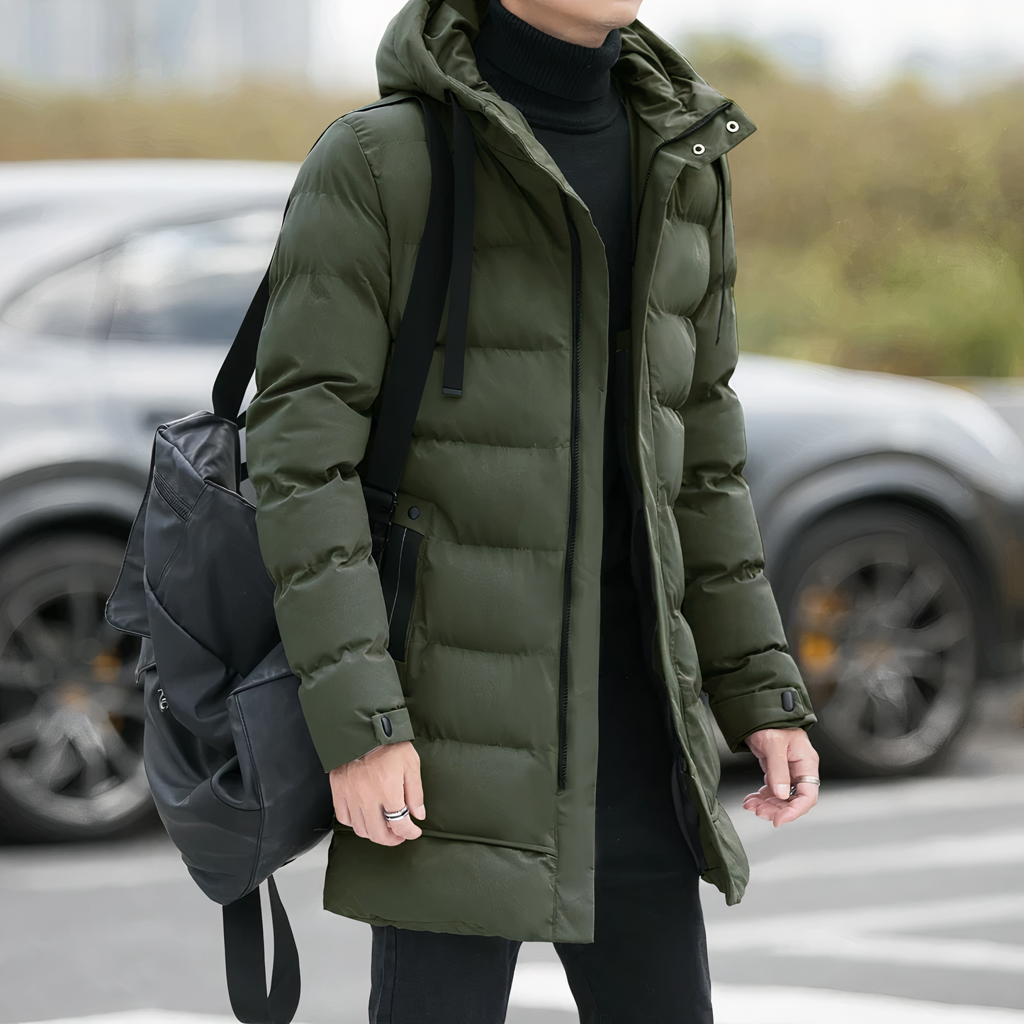 Herren Parka Warm Kapuze