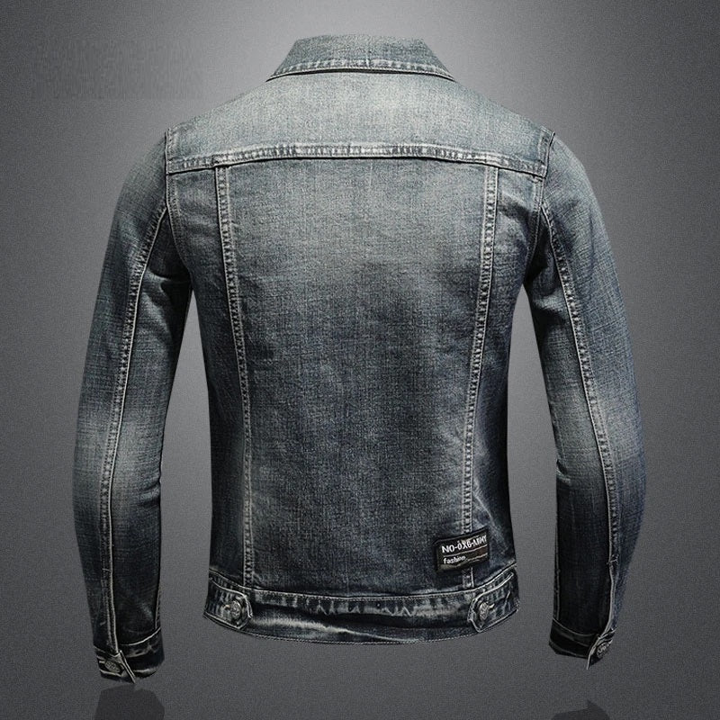 Herren Denimjacke Schwarz Stonewashed Look - IdealeKleiden