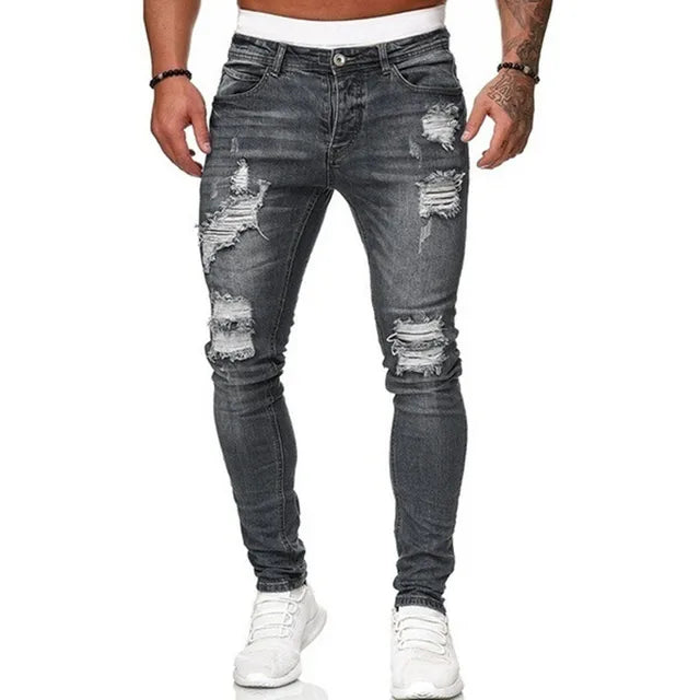 Schlanke Herren Jeans Ripped Style