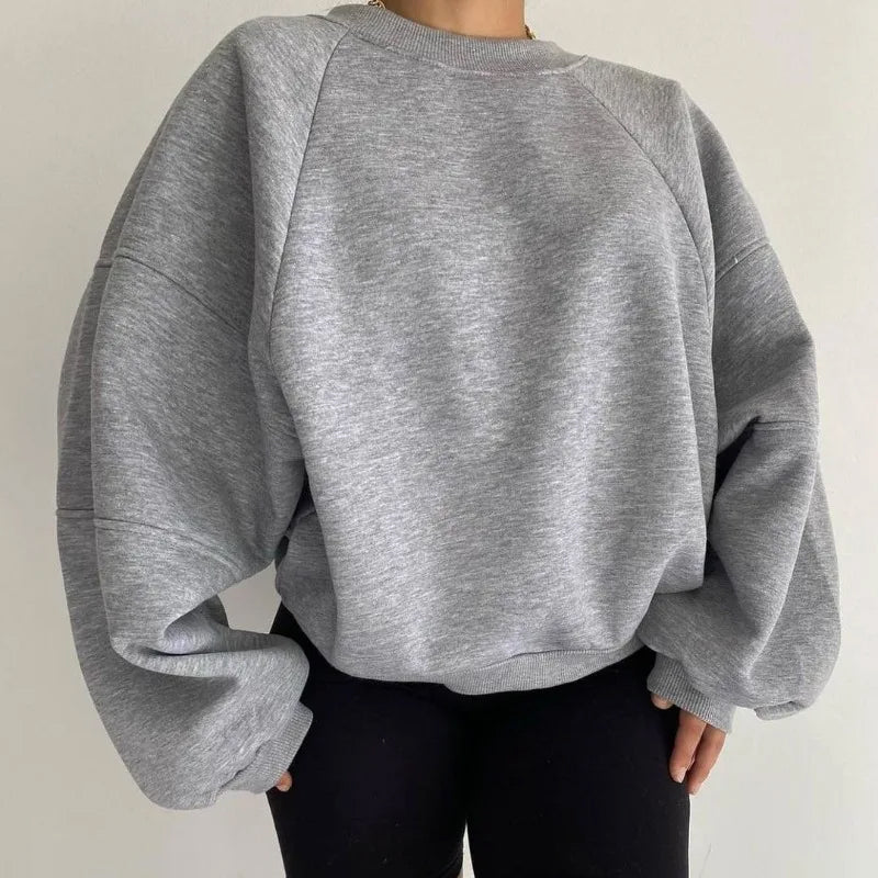 Bequemer Rundhals Pullover Locker Geschnitten