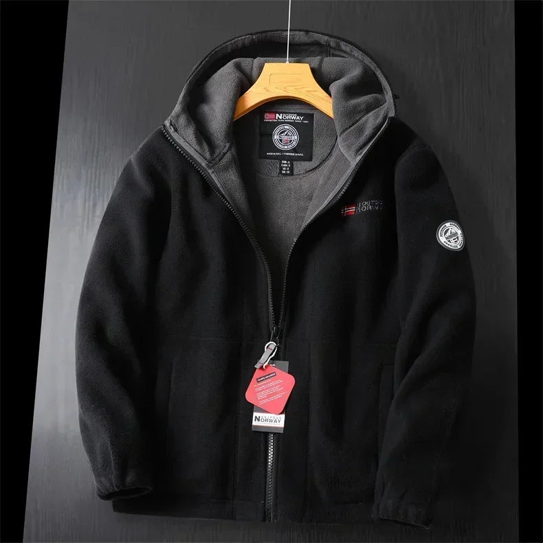 Warme Winterjacke Kapuze Reißverschluss