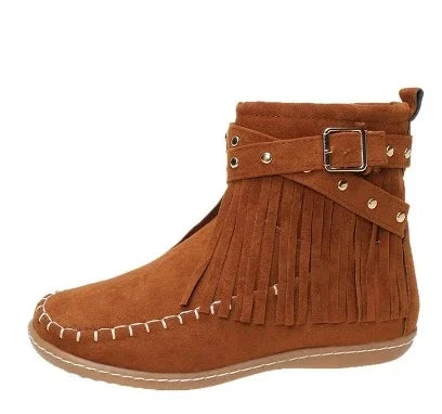 Warmes Winterstiefel Damen Runder Zehen Reißverschluss