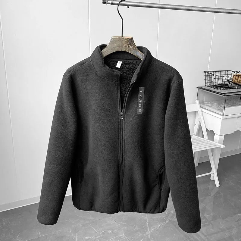 Warmes Fleece Oberteil Stehkragen