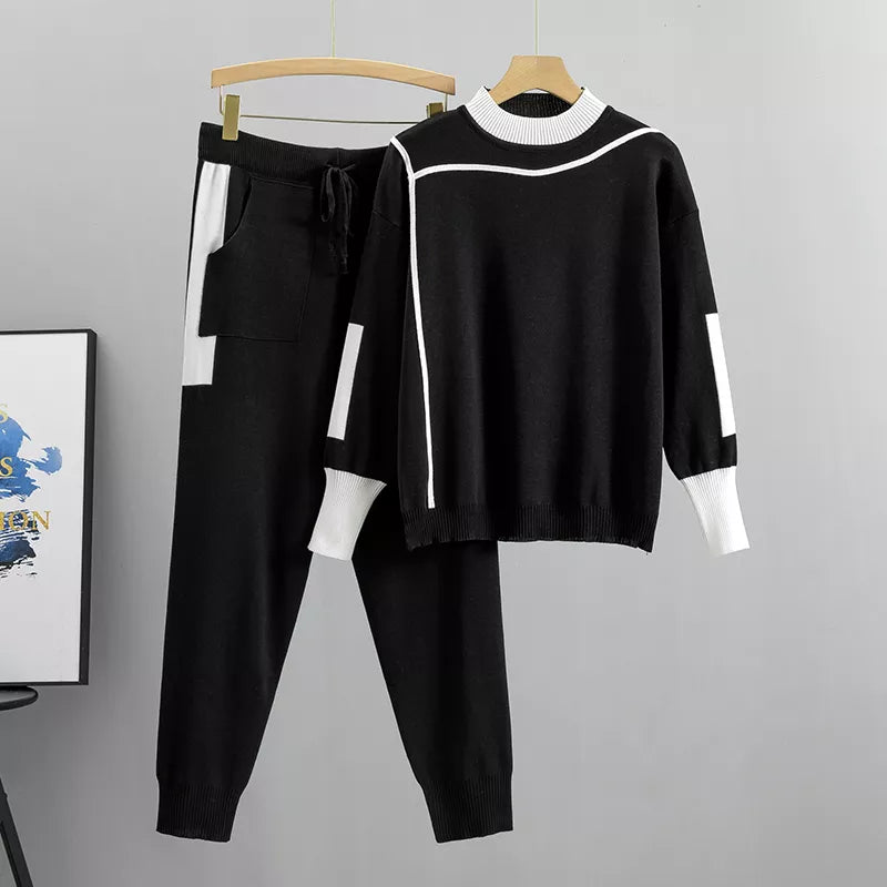 Damen Strick-Set Pullover und Hose Komfort