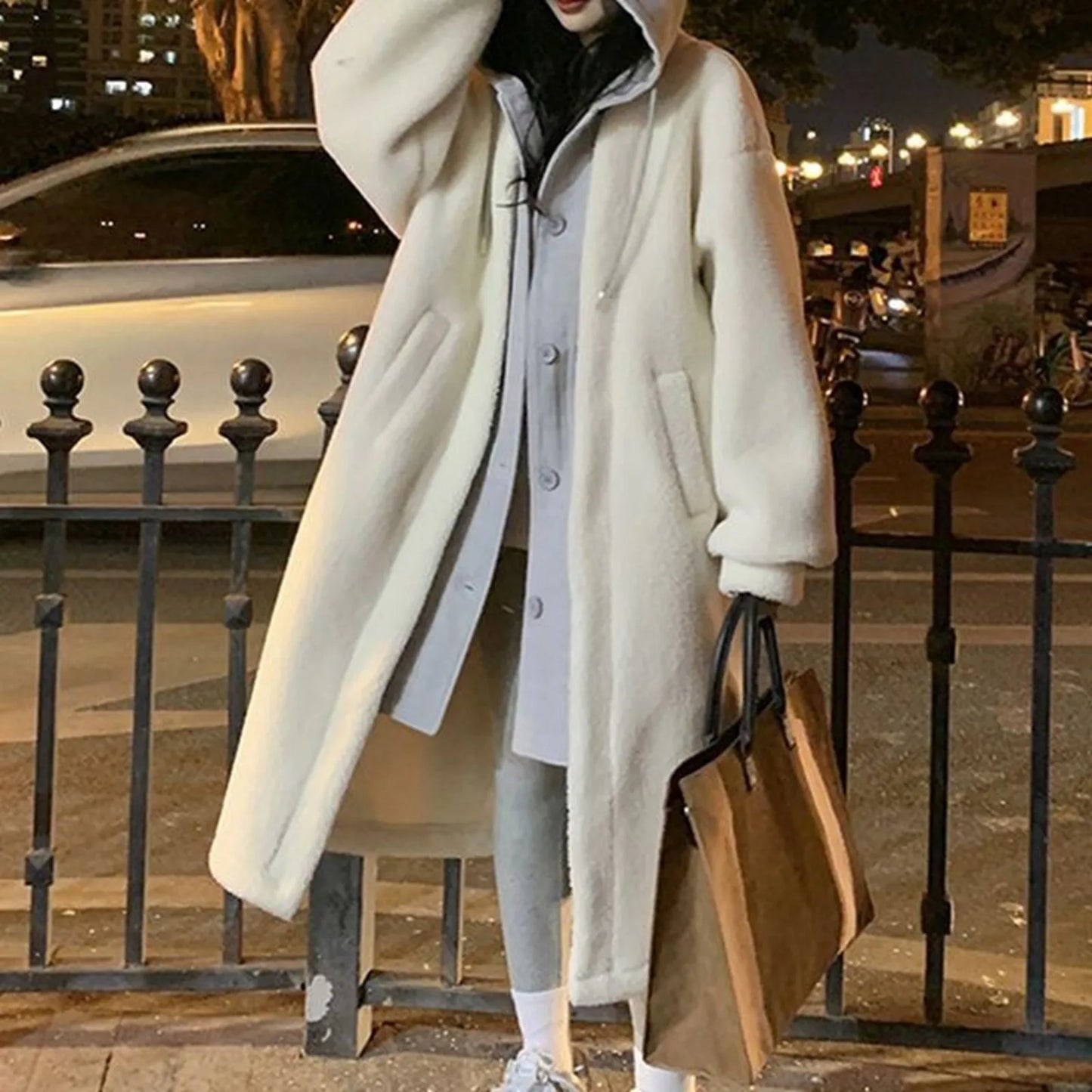 Lange Teddy-Hoodiejacke Warm & Stylish