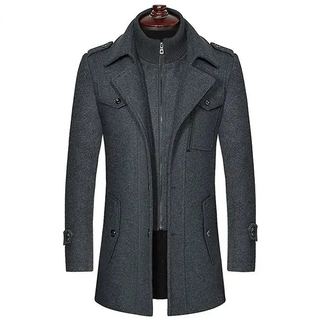 Herren Trenchcoat Offener Kragen Elegант