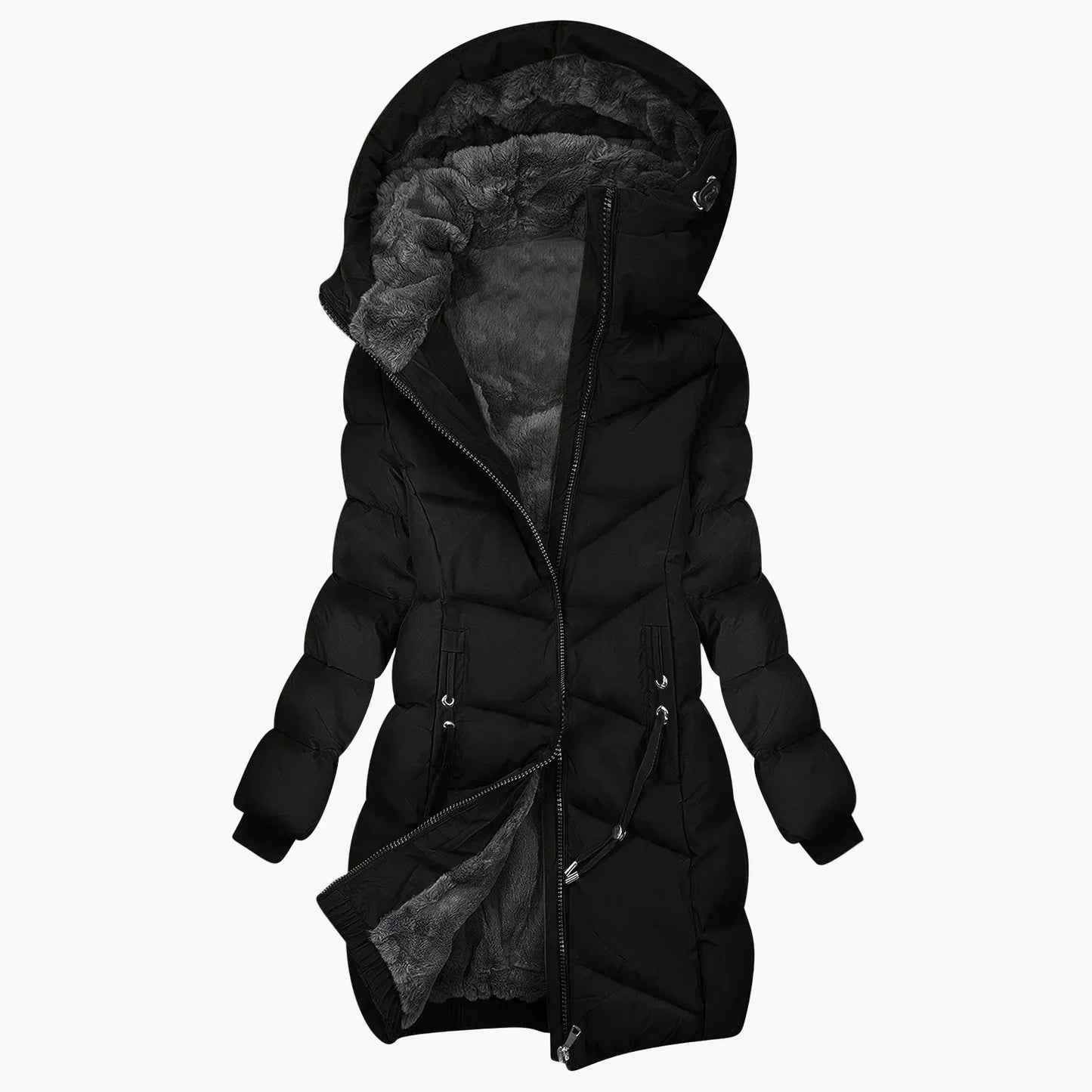 Wintermantel Damen Lang Steppjacke Kapuze Warm