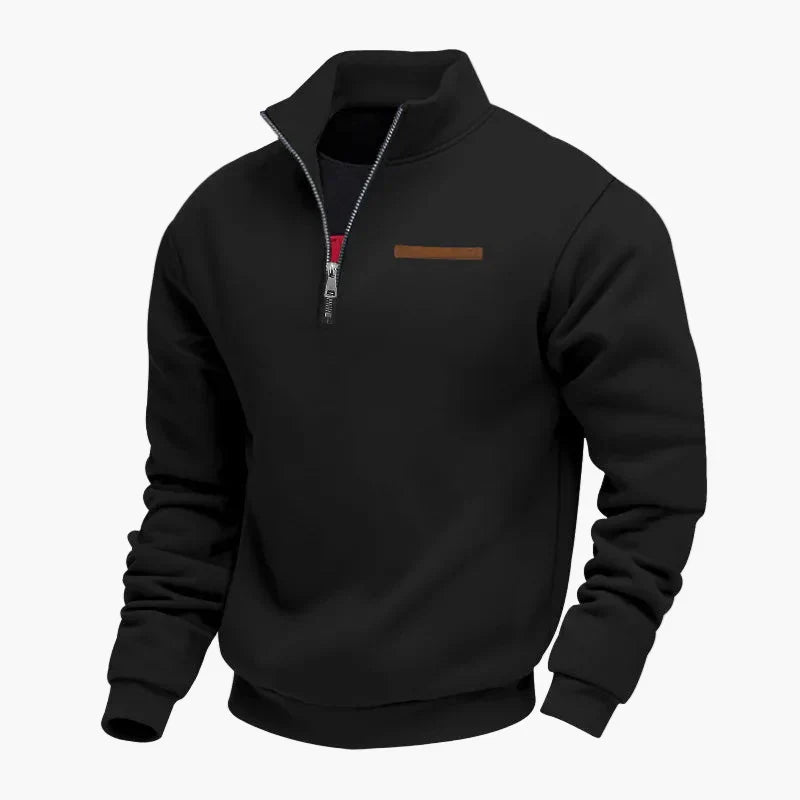 Praktischer Reisepullover Stehkragen Sweatshirt
