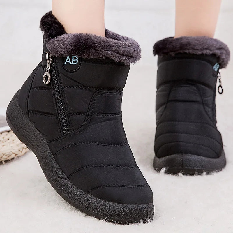 Warme Schneestiefel Knöchelhöhe Wasserfest Plüsch gefüttert