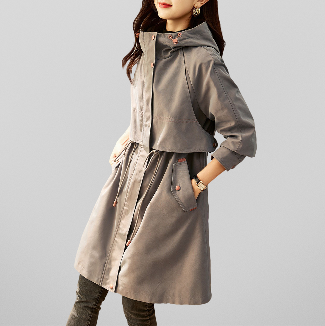 Stylische Damenjacke Rot Kapuze