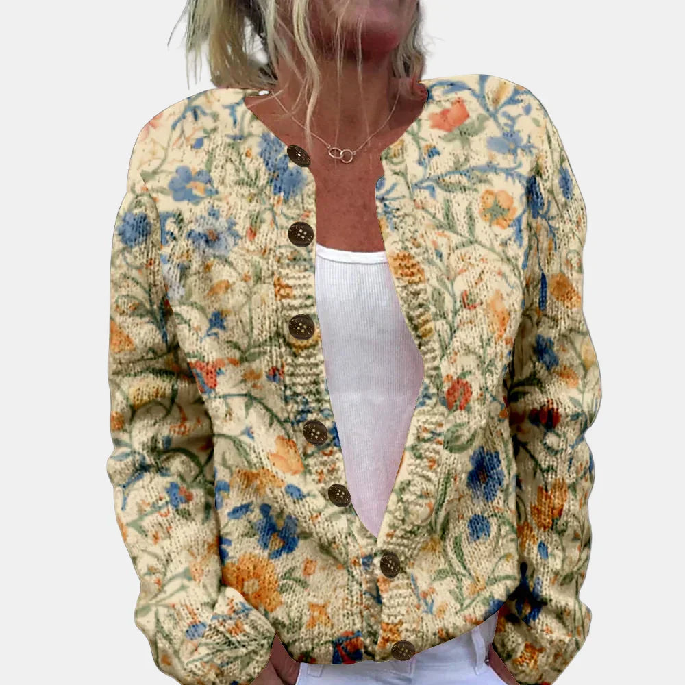 Stilvolle Strickjacke Modern Bedruckt - IdealeKleiden