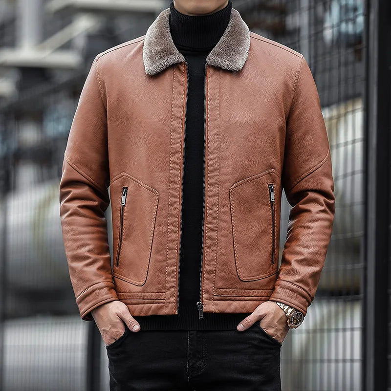 Lederjacke Biker Stil Schnitt