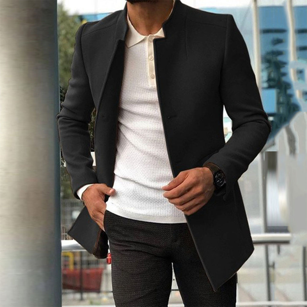 Herren Wintermantel Stehkragen Slim Fit