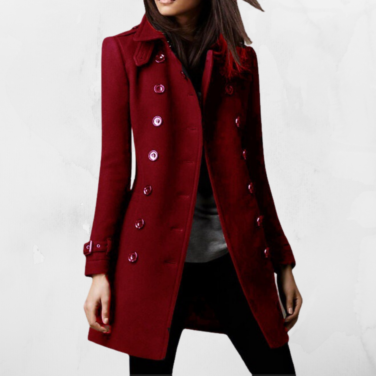 Modischer Damen Tweed Mantel Eleganz