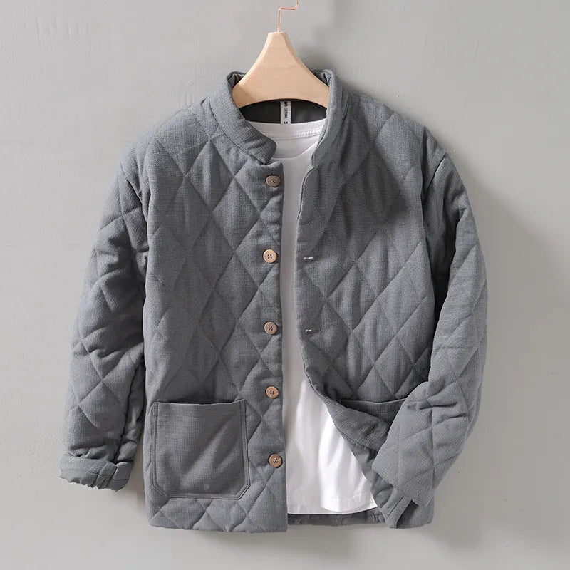 Sommerjacke Herren Modern Knöpfe Rautenmuster