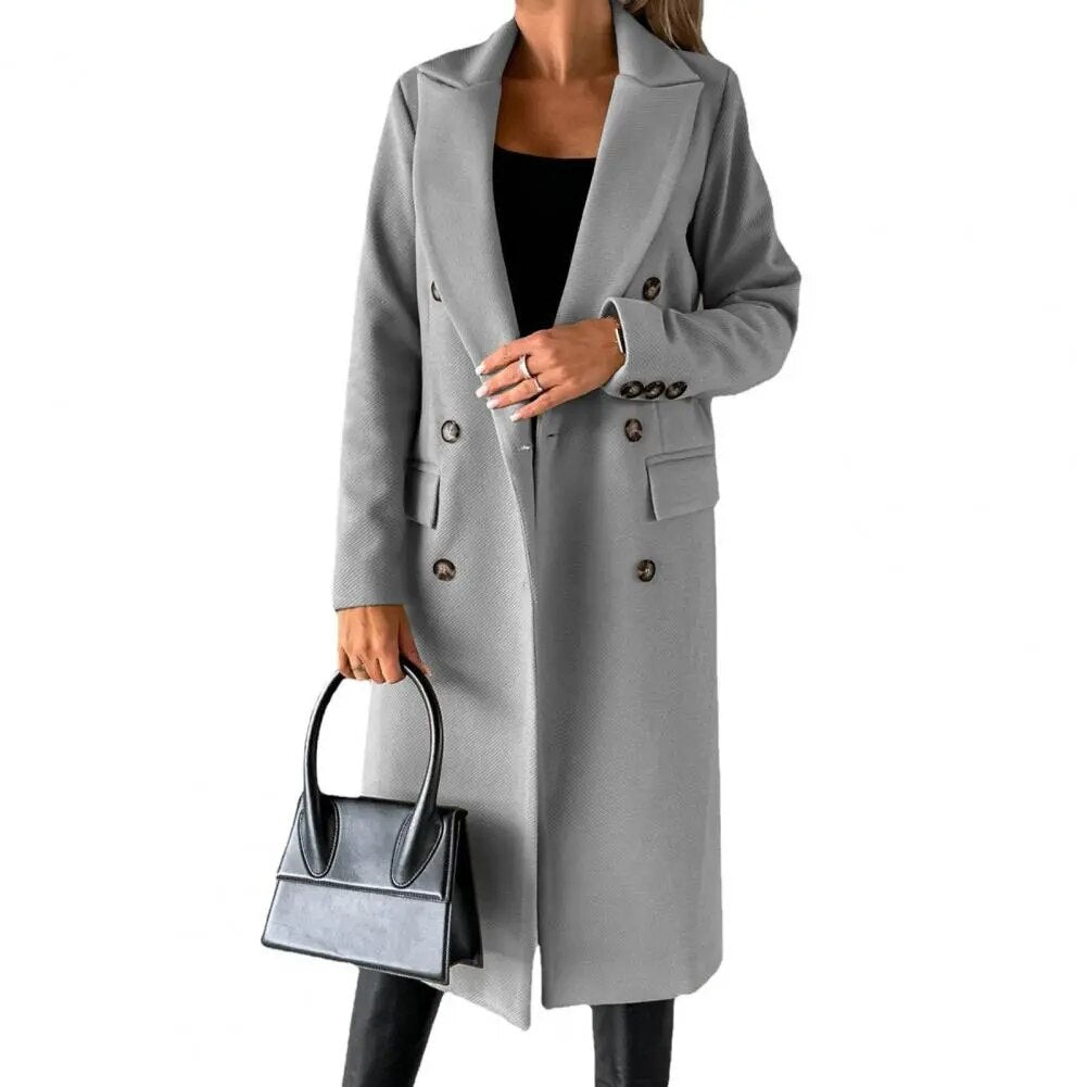 Herbst Mantel Frauen Elegant Lang