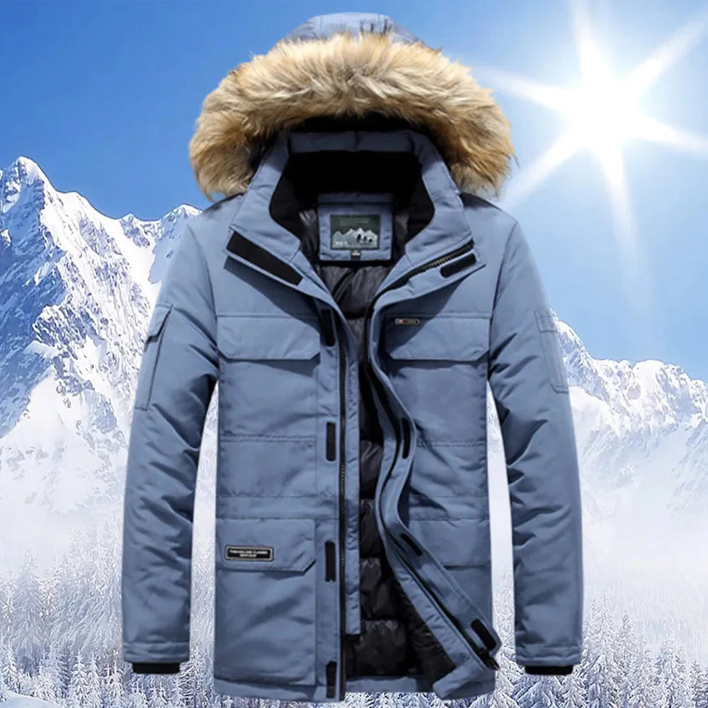 Warme Winterjacke für Männer mit Kapuze