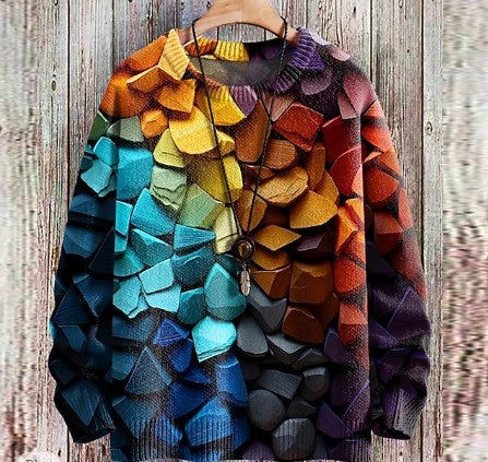 Farbenfroher Hippie Pullover für Männer