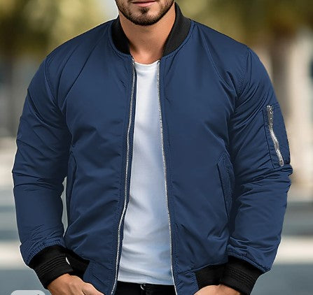 Herren Bomberjacke Schwarz Modern