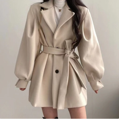 Wollen Winterjacke Kanten Style