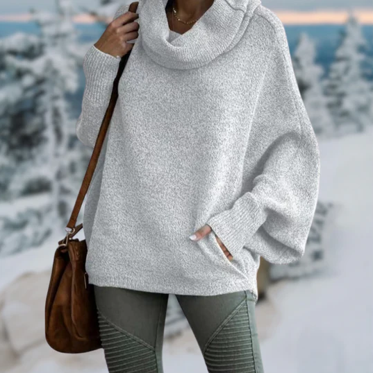 Eleganter Schildpatt-Pullover Damen Kragen