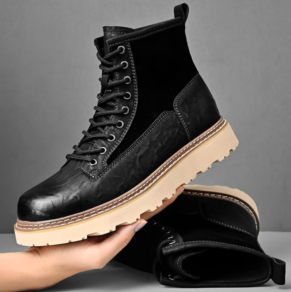 Herren Stiefel Hoch Elegant Lederschuhe