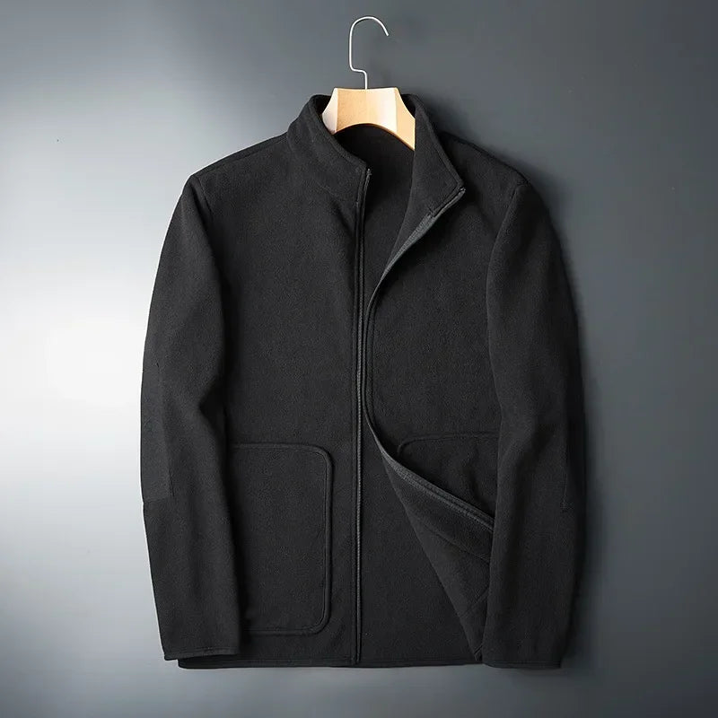 Herren Fleecejacke Sportlich KontrastDetails