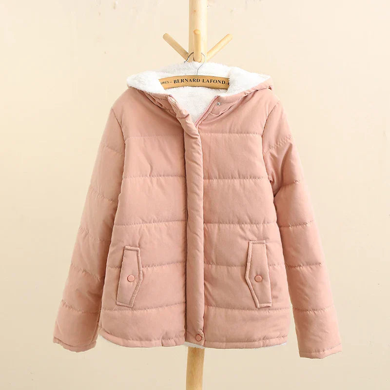 Winterjacke Damen Fleece Kapuze Warm