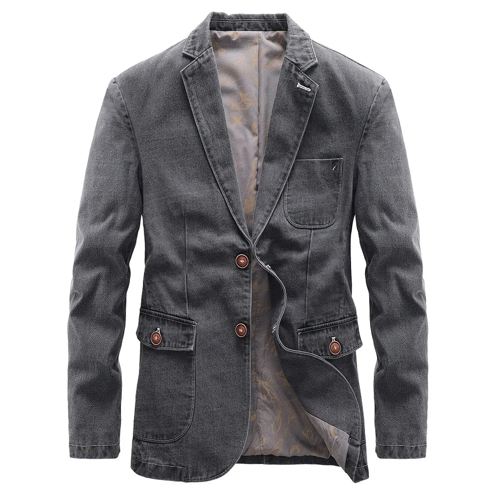 Herren Jeansblazer Casual Stil