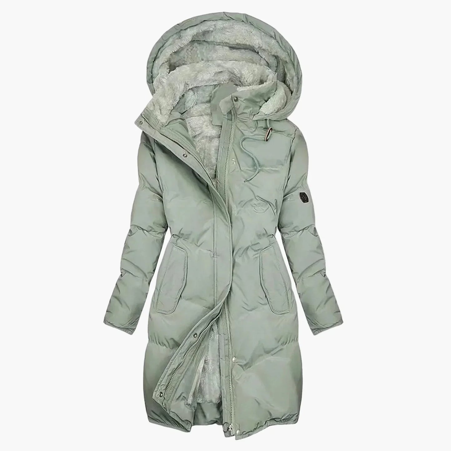 Winterjacke Lang Kapuzenmantel Warm Gepolstert Damen